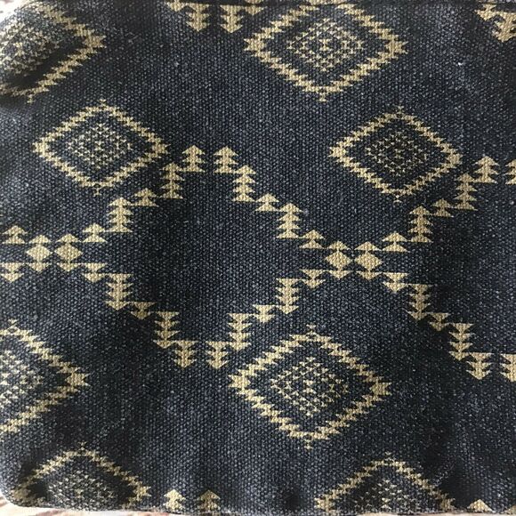 Aztec Design Cosmetic Bag Black Gold Zipper Girls - Picture 3 of 6